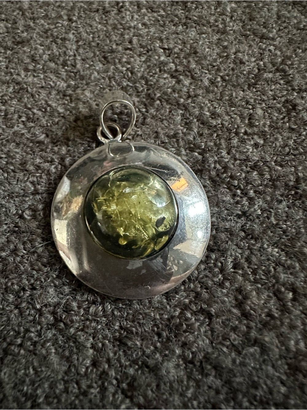 Green Gem stone Sterling Silver Pendant - Women Jewelry
